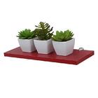 Kit 3 Prateleiras 40 X 15cm Vermelha Com Suporte Tucano