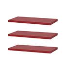 Kit 3 Prateleiras 40 X 15cm Vermelha Suporte Invisível