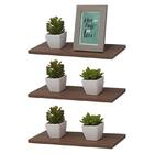 Kit 3 Prateleiras 40 X 20cm Nogal Suporte Invisível