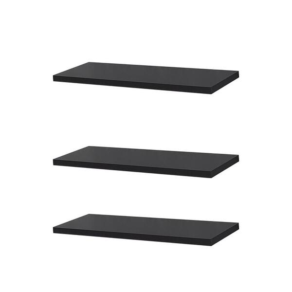 Kit 3 Prateleiras 40 X 20cm Preta Suporte Invisível
