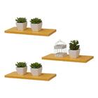 Kit 3 Prateleiras 50 X 10cm Amarela Suporte Invisível