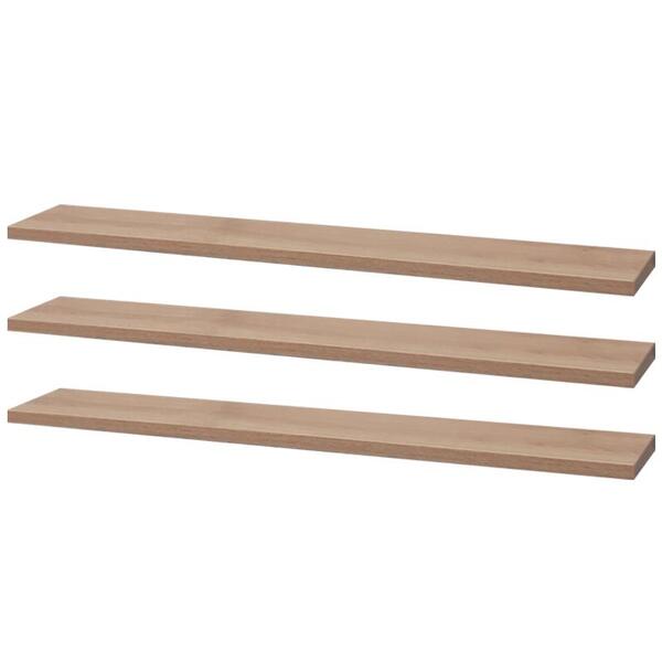 Kit 3 Prateleiras 50 X 10cm Carvalho Suporte Invisível