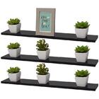 Kit 3 Prateleiras 50 X 10cm Preta Suporte Invisível