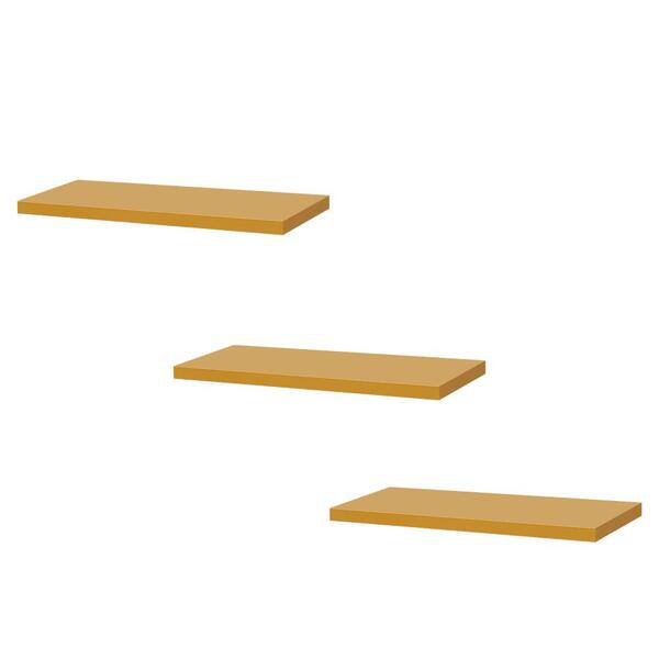 Kit 3 Prateleiras 50 X 15cm Amarela Suporte Invisível