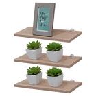 Kit 3 Prateleiras 50 X 15cm Carvalho Com Suporte Tucano