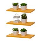 Kit 3 Prateleiras 50 X 20cm Amarela Suporte Invisível