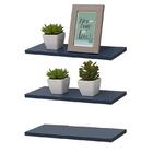 Kit 3 Prateleiras 50 X 20cm Azul Suporte Invisível