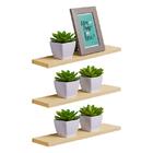 Kit 3 Prateleiras 50 X 20cm Bege Claro Suporte Invisível