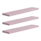 Kit 3 Prateleiras 60 X 10cm Rosa Claro Suporte Invisível