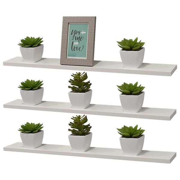 Kit 3 Prateleiras 60 X 15cm Branca Suporte Invisível