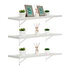 Kit 3 Prateleiras 60 X 30cm Branco Espessura 25mm Mão Francesa