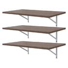 Kit 3 Prateleiras 60 X 30cm Nogal Com Mão Francesa