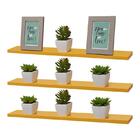 Kit 3 Prateleiras 70 X 10cm Amarela Suporte Invisível