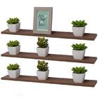 Kit 3 Prateleiras 70 X 10cm Nogal Suporte Invisível