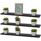 Kit 3 Prateleiras 70 X 15cm Preta Suporte Invisível