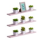 Kit 3 Prateleiras 70 X 15cm Rosa Claro Suporte Invisível