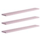 Kit 3 Prateleiras 70 X 15cm Rosa Claro Suporte Invisível