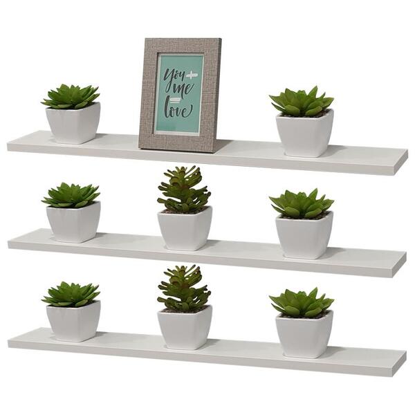 Kit 3 Prateleiras 70 X 20cm Branca Suporte Invisível