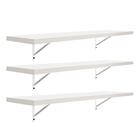 Kit 3 Prateleiras 80 X 20cm Branco Espessura 25mm Mão Francesa