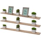 Kit 3 Prateleiras 80 X 20cm Carvalho Suporte Invisível