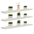 Kit 3 Prateleiras 90 X 20cm Branco Espessura 25mm Suporte Inv