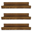 Kit 3 Prateleiras Com Borda De Madeira Maciça 60cm