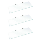 Kit 3 Prateleiras De Vidro 40x15 Cm - Sanit