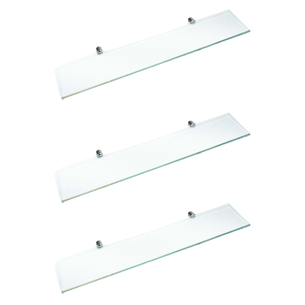 Kit 3 Prateleiras De Vidro 50x10 Cm - Sanit