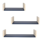 Kit 3 Prateleiras Decoração Parede Madeira Mdf Azul Petróleo