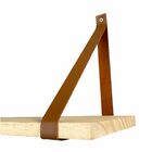 Kit 3 Prateleiras Em Madeira Pinus Natural Com Alça Caramelo