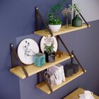 Kit 3 Prateleiras Em Pinus Cru Com Alça - 70x20cm Marrom