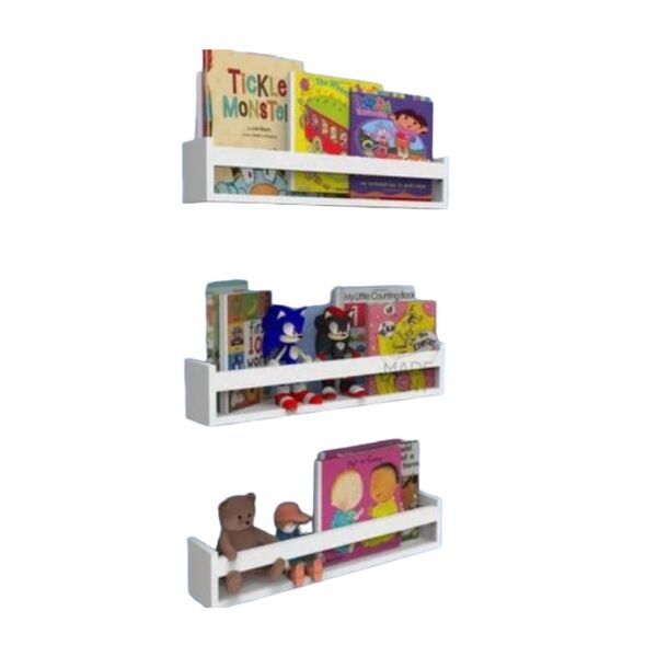 Kit 3 Prateleiras Infantil Mdf 60 Cm Branco Decoração