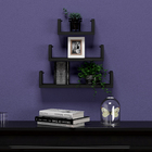 Kit 3 Prateleiras Nicho U 40/30/20 Mdf Preto