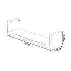 Kit 3 Prateleiras Nicho U 50x10x15cm Branco Preto Mdf Livros