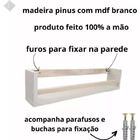 Kit 3 Prateleiras Porta Livro Infantil Pinus E Mdf Branco