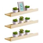 Kit 3 Prateleiras Porta Quadros 100 X 15cm Bege Claro