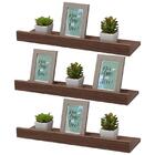 Kit 3 Prateleiras Porta Quadros 100 X 15cm Nogal Suporte Invi