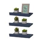 Kit 3 Prateleiras Porta Quadros 30 X 10cm Azul Suporte Invisí