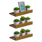 Kit 3 Prateleiras Porta Quadros 30 X 10cm Freijó Suporte Invi