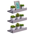 Kit 3 Prateleiras Porta Quadros 30 X 15cm Cinza Claro Suporte