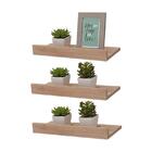 Kit 3 Prateleiras Porta Quadros 40 X 10cm Carvalho Suporte In