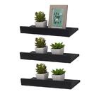 Kit 3 Prateleiras Porta Quadros 40 X 15cm Preta Suporte Invis