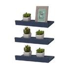 Kit 3 Prateleiras Porta Quadros 50 X 10cm Azul Suporte Invisí