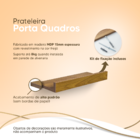 Kit 3 Prateleiras Porta Quadros 50 X 15cm Freijó Suporte Invi