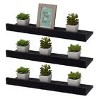 Kit 3 Prateleiras Porta Quadros 50 X 15cm Preta Suporte Invis