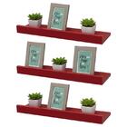 Kit 3 Prateleiras Porta Quadros 70 X 10cm Vermelha Suporte In