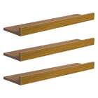 Kit 3 Prateleiras Porta Quadros 80 X 15cm Freijó Suporte Invi