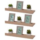 Kit 3 Prateleiras Porta Quadros 90 X 10cm Carvalho Suporte In