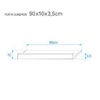 Kit 3 Prateleiras Porta Quadros 90 X 10cm Nogal Suporte Invis