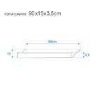 Kit 3 Prateleiras Porta Quadros 90 X 15cm Nogal Suporte Invis